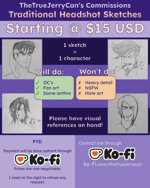 Traditional Headshot Sketches